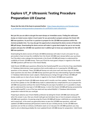 UT_P Ultrasonic Testing Procedure Preparation LIII