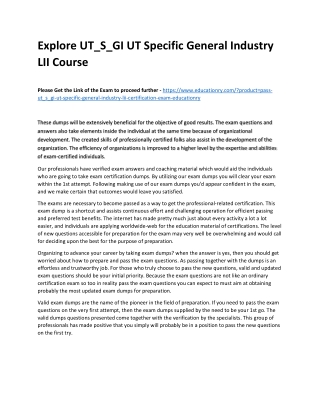 UT_S_GI UT Specific General Industry LII