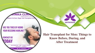 Hair Transplant for Men: Things to Know Before, During, and  After Treatment 