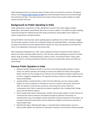 Impact of Famous Public Speakers in India_ A Study of Their Influence on Society and Public Discourse