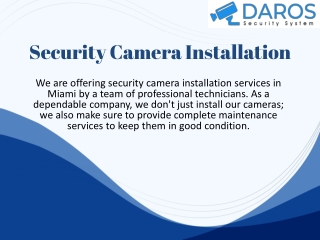 Security Camera Installation