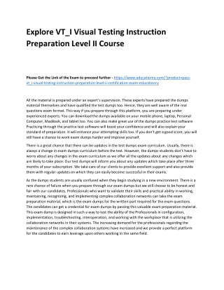 VT_I Visual Testing Instruction Preparation Level II