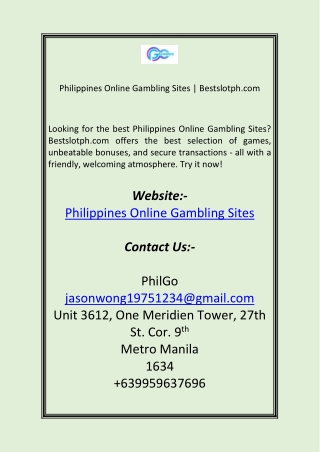 Philippines Online Gambling Sites Bestslotph com