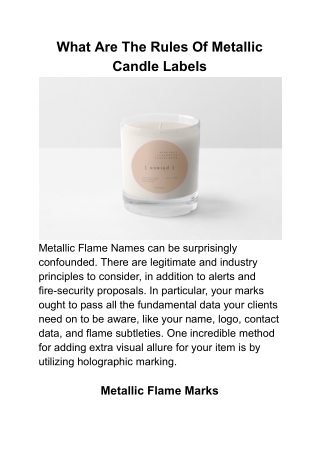 What Are The Rules Of Metallic Candle Labels