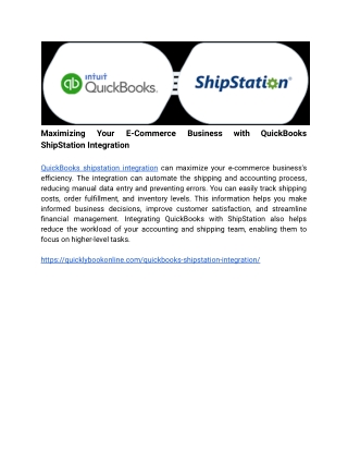 Maximizing Your E-Commerce Business with QuickBooks ShipStation Integration