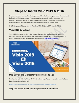 Steps To Install Visio 2019 & 2016