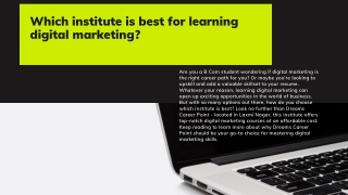 Which institute is best for learning digital marketing