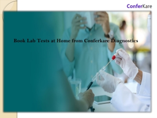 Book Lab Tests at Home from Conferkare Diagnostics