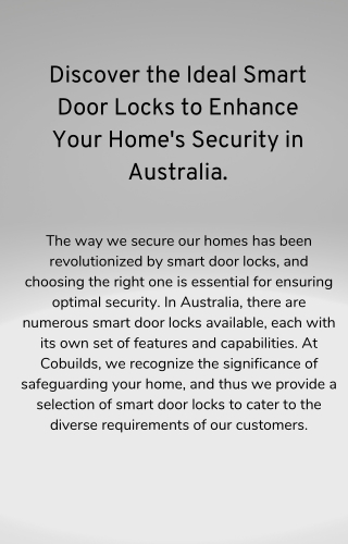 Discover the Ideal Smart Door Locks to Enhance Your Home's Security in Australia.