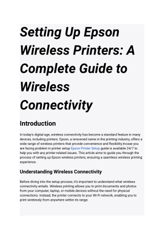 Setting Up Epson Wireless Printers_ A Complete Guide to Wireless Connectivity