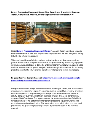 Bakery Processing Equipment Market