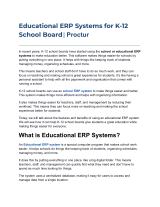 Educational ERP Systems for K-12 School Board _ Proctur