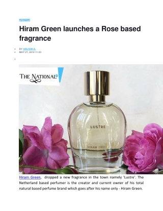 Hiram Green launches a Rose based fragrance