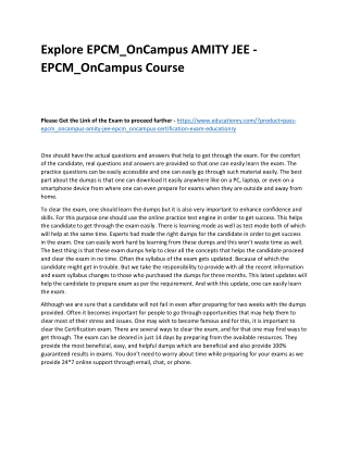 EPCM_OnCampus AMITY JEE - EPCM_OnCampus