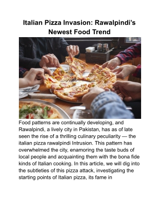 Italian Pizza Invasion_ Rawalpindi’s Newest Food Trend