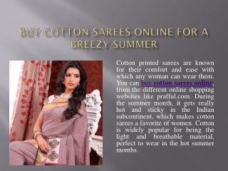 Buy cotton sarees online for a breezy summer