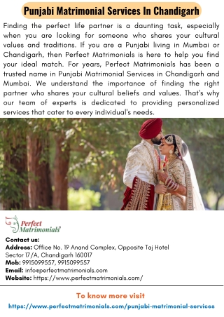 Punjabi Matrimonial Services In Chandigarh