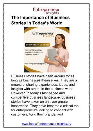 The Importance of Business Stories in Today’s World