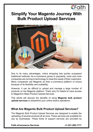 Simplify Your Magento Journey With Bulk Product Upload Services