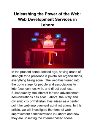 Unleashing the Power of the Web_ Web Development Services in Lahore