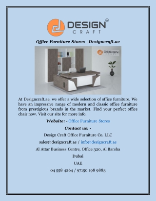 Office Furniture Stores  Designcraft.ae