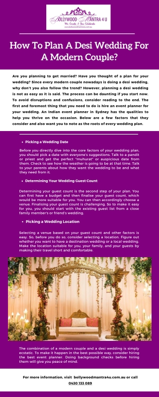 How To Plan A Desi Wedding For A Modern Couple?