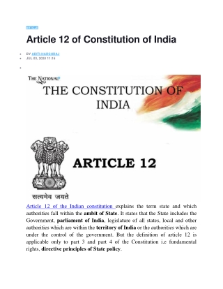 Article 12 of Constitution of India