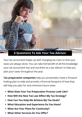 6 Questions To Ask Your Tax Advisor