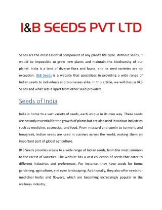 IandBSeeds
