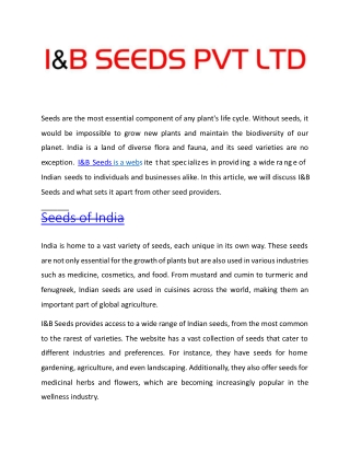IandBSeeds