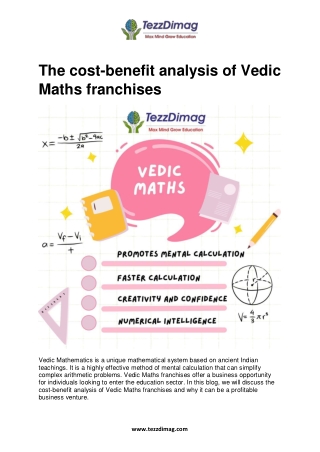 The cost-benefit analysis of Vedic Maths franchises