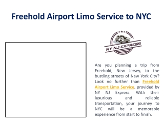 Freehold Airport Limo Service to NYC