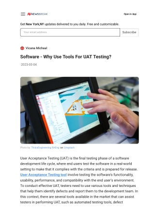 Software - Why Use Tools For UAT Testing