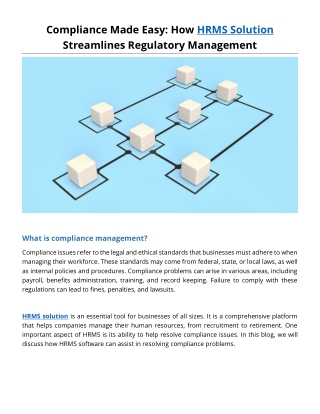 Compliance Made Easy: How HRMS Solution Streamlines Regulatory Management