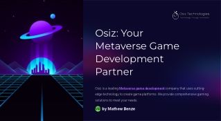 Metaverse Game Development Company -  Osiz Technologies