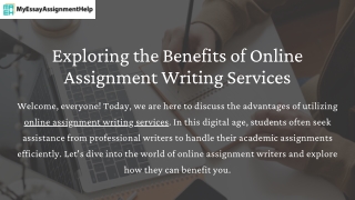Exploring the Benefits of Online Assignment Writing Services