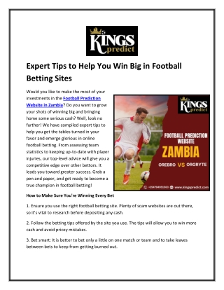 Football Prediction Website in Zambia