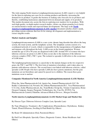 North America Lymphangioleiomyomatosis (LAM) Market