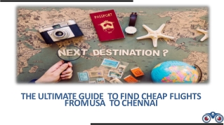 Cheap Flights From USA To Chennai
