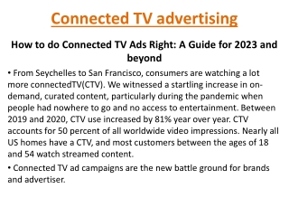 Connected TV advertising