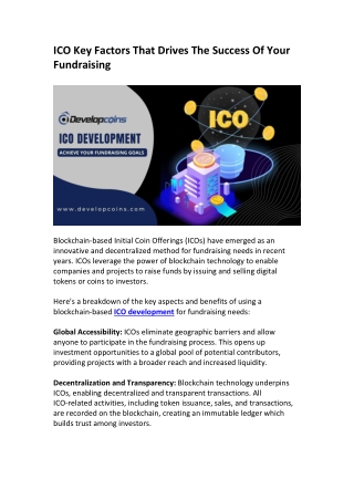 ICO Key Factors That Drives The Success Of Your Fundraising