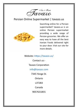 Persian Online Supermarket  tavazo.us