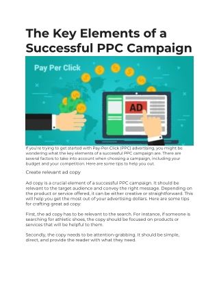 The Key Elements of a Successful PPC Campaign