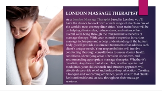 London Massage Therapist..