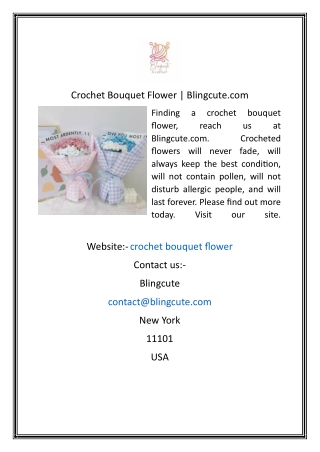 Crochet Bouquet Flower  Blingcute.com