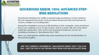 The best ever method to fix QuickBooks Error 1904