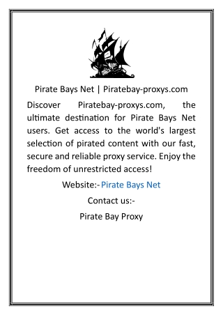 Pirate Bays Net  Piratebay-proxys.com