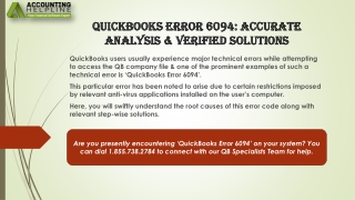 A quick fix guide for QuickBooks Error 6094