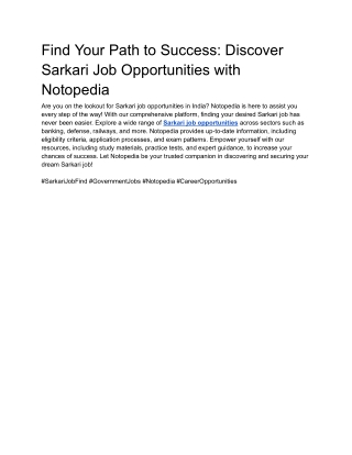 Find Your Path to Success_ Discover Sarkari Job Opportunities with Notopedia