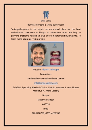dentist in bhopal  Smile-gallery.com